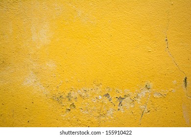 Background Of Old Yellow Painted Wall 