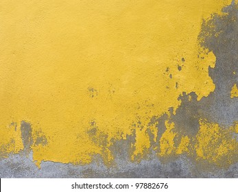 Background Of Old Yellow Painted Wall