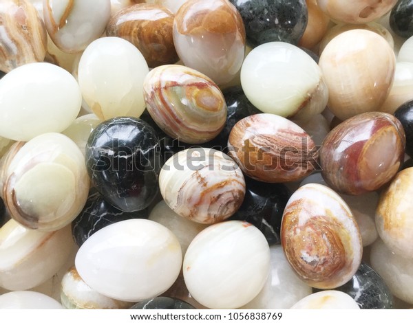 Background Onyx Stone Eggs Different Colors Stock Photo Edit Now