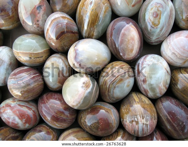 Background Onyx Stone Eggs Different Colors Stock Photo Edit Now