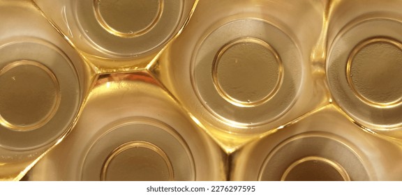 Background pattern of gold circles and octagonal shapes