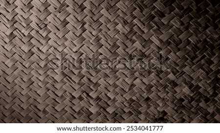 Background pattern of interwoven textures Reflecting simplicity and cultural craftsmanship, the dark brown gradient color