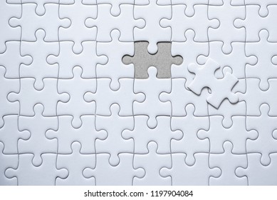 Background Pattern With Jigsaw Puzzle Incomplete The Last Piece, Fulfillment Connect Missing Last Piece of Jigsaw for Complete Matching. Connection Join or Problem Solution Solving Conceptual