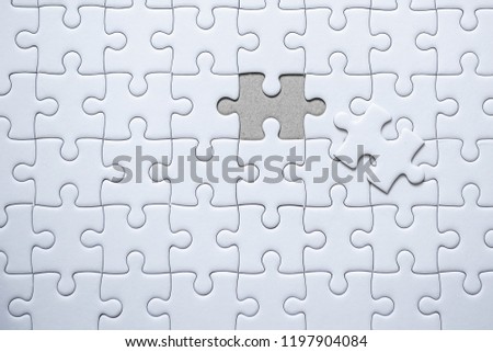 Background Pattern With Jigsaw Puzzle Incomplete The Last Piece, Fulfillment Connect Missing Last Piece of Jigsaw for Complete Matching. Connection Join or Problem Solution Solving Conceptual