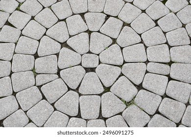 Background of paving slabs laid in circles, overgrown with grass
 - Powered by Shutterstock