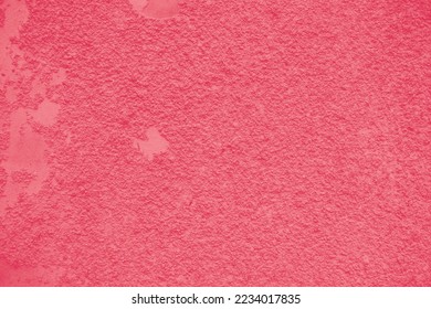 Background of peeling Magenta paint on an old wall. Texture background of an old wall made of plaster. Cracks. Copy space. Old peeling plaster wall, crumbles. Color Of The Year 2023 - Viva Magenta. - Shutterstock ID 2234017835