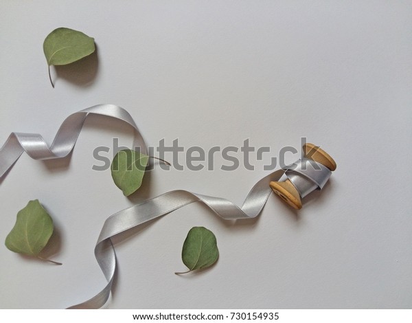 satin ribbon leaves