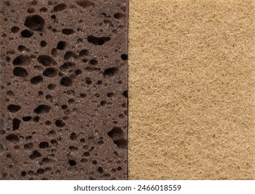 Background, photo texture of brown synthetic fiber and yellow foam rubber, close-up. - Powered by Shutterstock