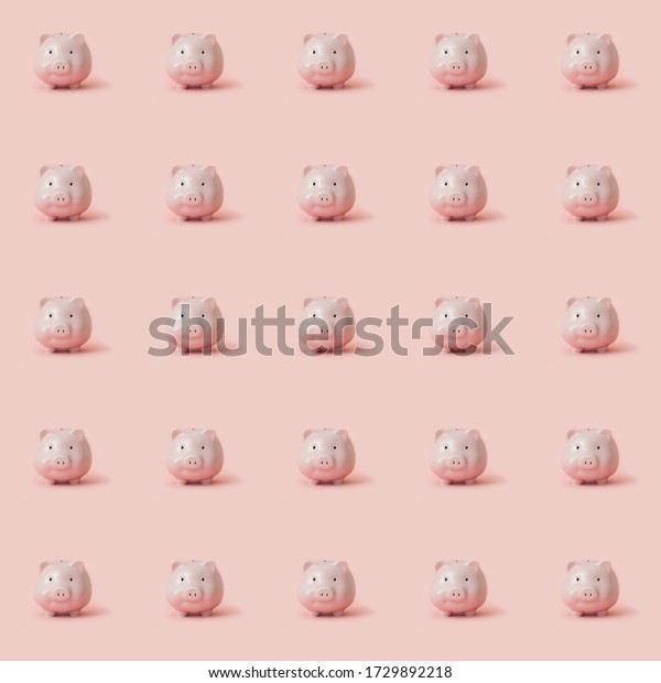 Background Pink Piggy Bank On Pale Stock Photo Edit Now