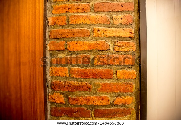 Background Plaster Walls Made Red Clay Stock Photo Edit Now