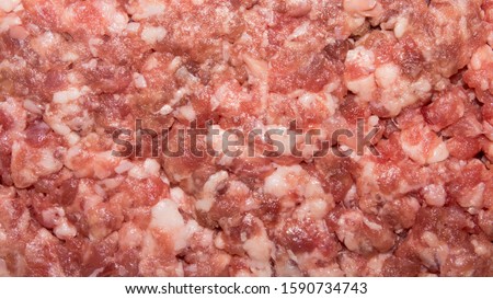 Background of raw minced meat.Texture of minced meat.