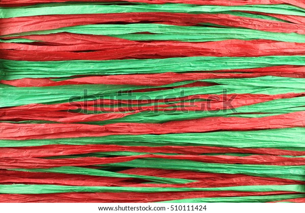 red and green raffia