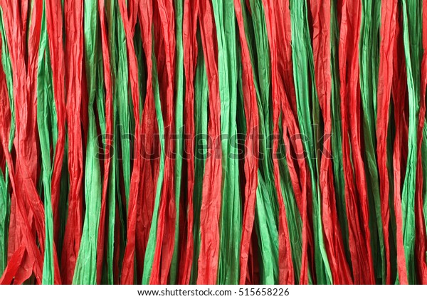 red and green raffia