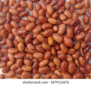 A Background Of Red Spotted Beans For Traditional Italian Minestrone Soup  Source Of Protein And Fiber  Overhead Shot 