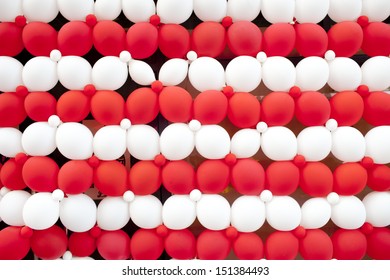 Background Of Red And White Balloon Wall