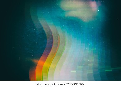 Background retro hologram overly  image and scratch  dust    light leaks
