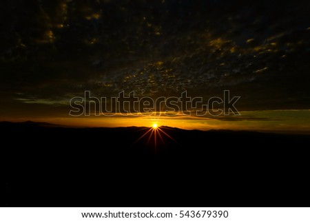 Similar – Image, Stock Photo sunrise in the valley