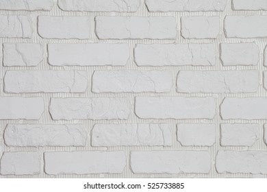 Background rough brick wall painted with white paint