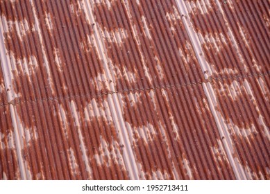 Background Of Rusty Corrugated Galvanised Iron Roof