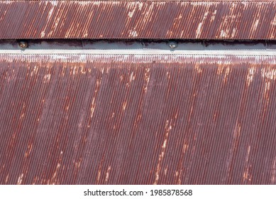 Background Of Rusty Corrugated Galvanised Iron Roof