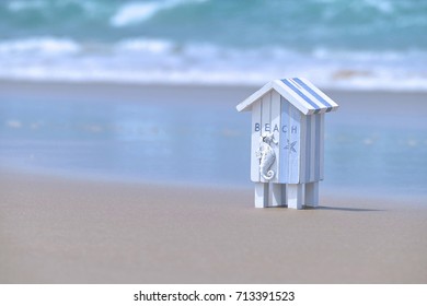 Background scene of model Beach Hut at Noosa Heads