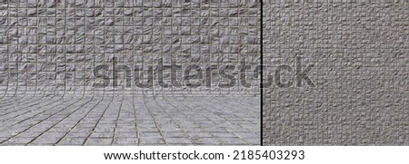 background scene-studio of paving stone road. Old pavement of granite texture. Street cobblestone sidewalk. Abstract background for design.