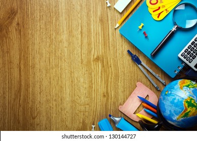 Background of school supplies - Powered by Shutterstock