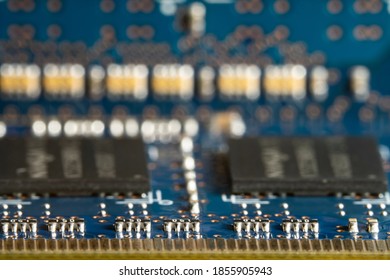 Background of small components on computer chips, transistors