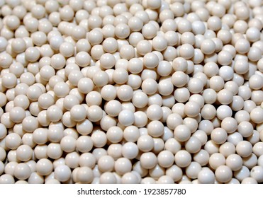 Background With Small White Plastic Balls