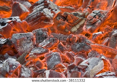 The background of smoldering coal
