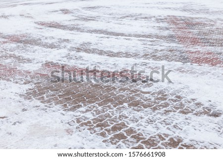 Similar – gestreifter Schnee Winter