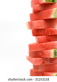 Background of a stack of watermelon slices