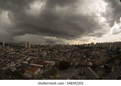 Background Of Storm Clouds Before A Thunder-storm In Sao Paulo City