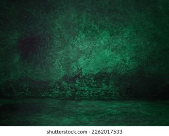 background studio portrait  dark green backdrops for photo montages  vintage paper and space for text  image  decoration  advertisement 