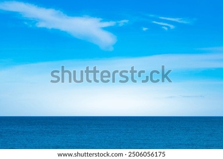 Similar – wooden platform with blue posts with ropes and orange lifebuoys on the background of the sea and sky with clouds Egypt Dahab South Sinai