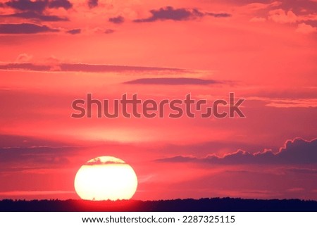 background sun at sunset landscape orange sky evening