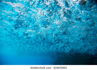 background, surface water view from under a water