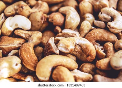 Background Of Tasty Roasted Cashew Nuts