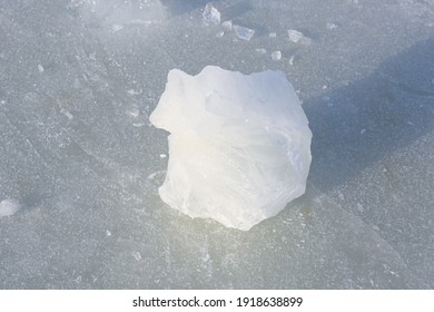 background texture of cold blue ice