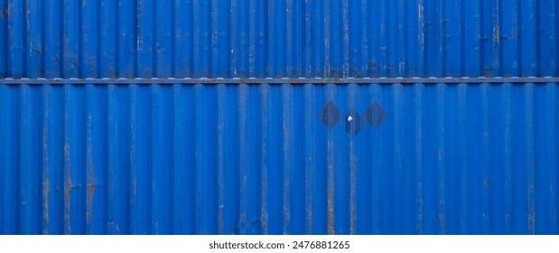Background texture of container box wall. Stripe line pattern. Factory warehouse construction business concept