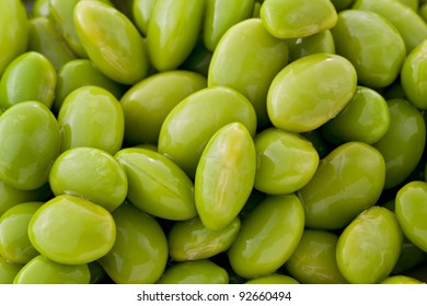 Background Texture Of Cooked And Shelled Edamame.