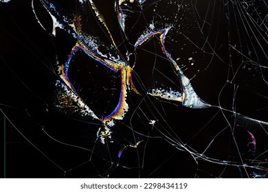 background texture cracks on the broken screen of a liquid crystal display, computer monitor or TV