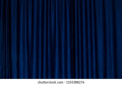 Background Texture Dark Blue Draped Fabric With Abstract Pattern