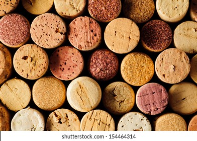background texture with different wine corks