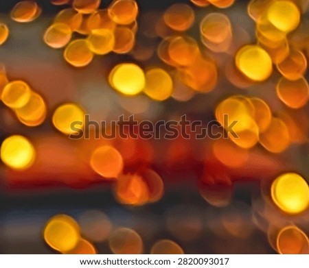 Background, texture image made of orange, yellow, gray, reddish blurred light spots.