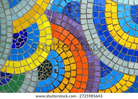 Background, texture mosaic of bright pieces of worn glass, mosaic of smalt