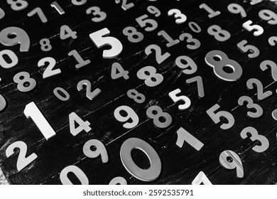 Background or texture of numbers. Finance data concept. Floating Random Numbers on a High-Tech Grid. - Powered by Shutterstock - Get 15% off with code: PIKWIZARD15