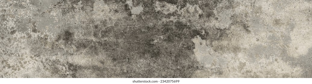 Background texture of the old cement concrete road surface and there are traces and damage.
