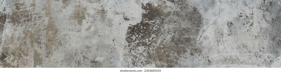 Background texture of the old cement concrete road surface and there are traces and damage.