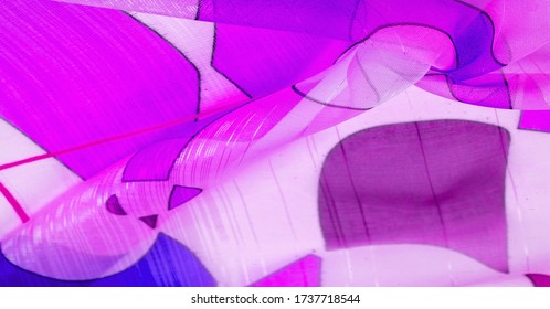 The background texture is an organza pattern - a light transparent fabric of fine knitwear, similar to a veil of fine viscose silk. white red blue geometric colors